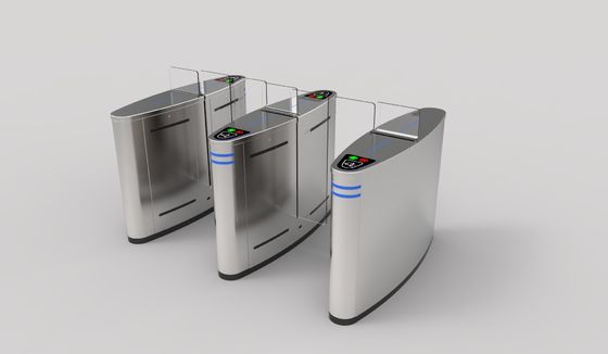 IP66 Acrylic Glass Pedestrian QR Code Scanner Security Sliding Gate Turnstile 60Hz