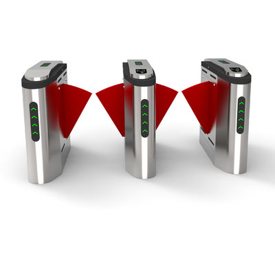 Rs485 Flap Barrier Turnstile Face / Sidik jari / Rfid Card Reader Dukungan Single / Dual Lane