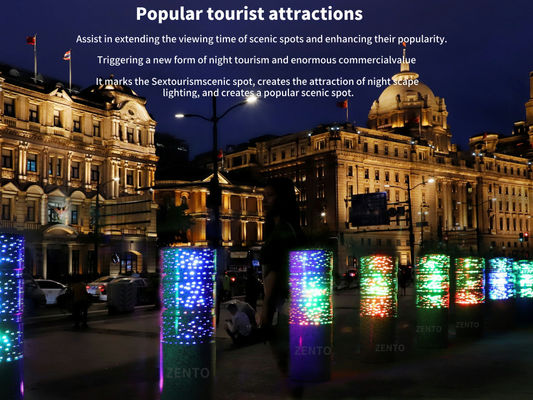 ZENTO Led Anti-Kollision Batu Bollard Driveway Road Blocker Luminous Obstacle Ball Outdoor Guard Column Dengan Pola Menyinari